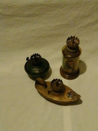 Antique/vintage Kelly Oil Lamp Base,  2 X Others.  Project.