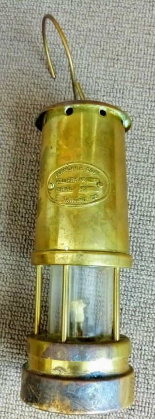 Vintage Brass Miners Lamp Paraffin Lamp By Ferndale Coal & Mining Co