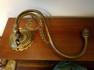 Antique Solid Brass Gas Mantle Converted To Electricity - Needs Rewiring
