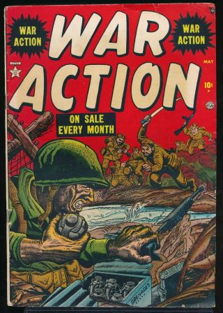 War Action No.  2 1952 Atlas Pre - Code War Comic Book 4.  0 Vg