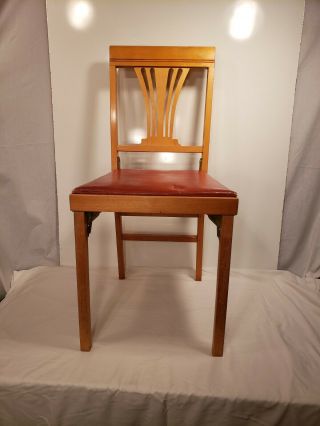 Vintage Wood Auto - Fold Leg - O - Matic Fold Up Chair,  Seat,