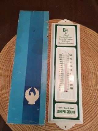 Vintage Hess Gas Station Advertising Thermometer Gas & Oil Sign W/box