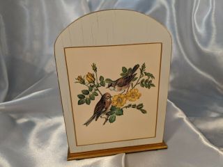 Vintage Lady Clare Bird Scene Single Bookend Made In England Cream Gold Cottage