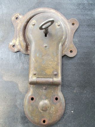 Antique Steamer Trunk Parts Corbin Lock W/key 7st