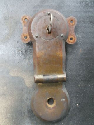 Antique Steamer Trunk Parts Brass Corbin Lock W/key