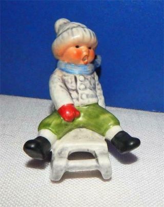 Vintage Goebel Hummel 13904 - 07 Boy On Sled Figurine West Germany