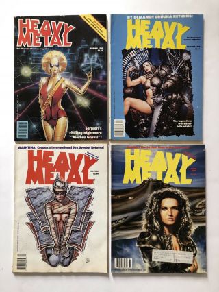 Heavy Metal Magazines Vol 12 (1988/89) Published Quarterly Complete 1 Thru 4