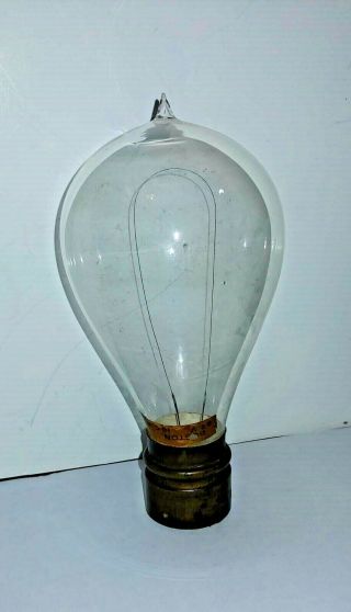 Antique Gilmore Tipped Glass Light Bulb Vintage With Label Brass Base