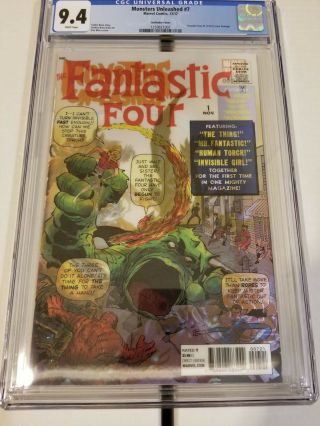 Monsters Unleashed 7 Cgc 9.  4 Lenticular Fantastic Four 1 Cover Swipe Nm