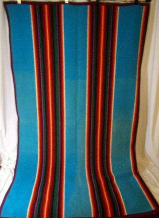 Vintage Pendleton Wool Blanket Beaver State Striped Blanked 60 X 72 Good Cond