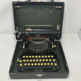 Antique Vintage Corona Model 3 Folding Portable Typewriter Wood Box
