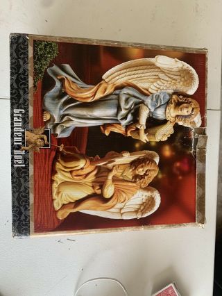 Porcelain Angels 2 Piece Set Grandeur Noel Collector Edition Hand Painted Decor