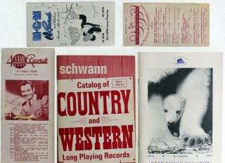 Record Catalogs Vintage Country & Western,  Mgm,  Rca,  4 - Star,  Bear 1952 - 1995