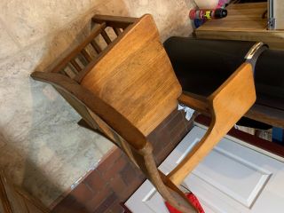 Vintage solid oak school student desk / chair 2