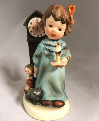 Vintage Napco Ceramic Hummel Like Figurine - Girl With Candle - " Nighty - Nite "