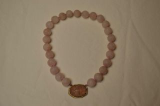 Antique Chinese Rose Quartz Carved Bead Necklace Choker 103.  7 Grams 14mm,  Beads