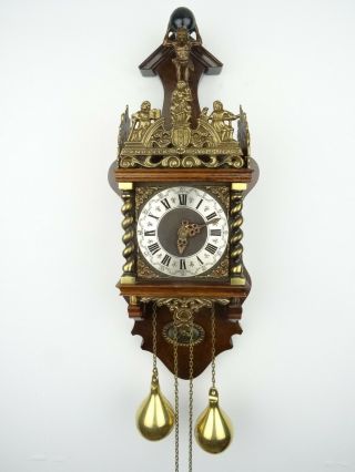 Zaanse Dutch Wall Clock Vintage Antique 8 Day (warmink Wuba Junghans Era)