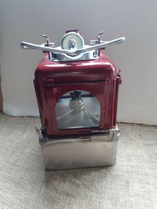 Lovely Red Planlite Oil Lamp Vintage Industrial