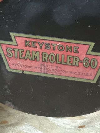 Antique 1920s Pressed Steel Keystone Ride em Steam Roller Ride on Toy VTG 60 2