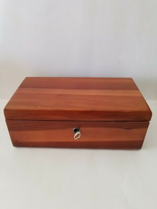 Vintage Lane Cedar Mini Chest/ Trinket Box W/ Key