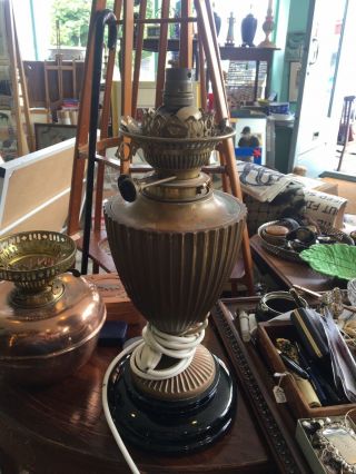 Copper Oil Lamp Base.  Messengers For Repurpose Or Restoration