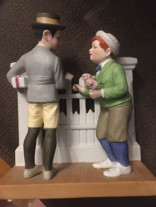 The 12 Norman Rockwell Porcelain Figurine " The Rivals " Danbury 1980