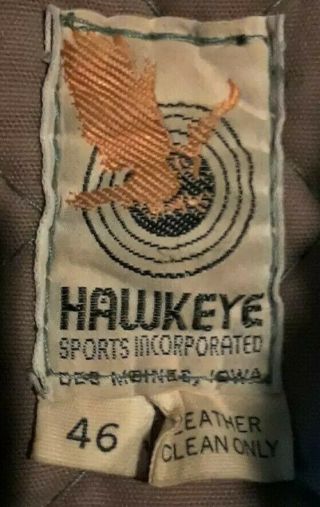Vintage Hawkeye Sportswear Rifle Target Shooting Jacket Sz 46 Black Leather 2