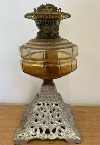 Vintage Oil Lamp - In Need Of Tlc Great Project - (d3)