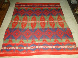 Vintage Design Blanket Beacon Cotton Camp Western Southwest 61 X 67 Inches