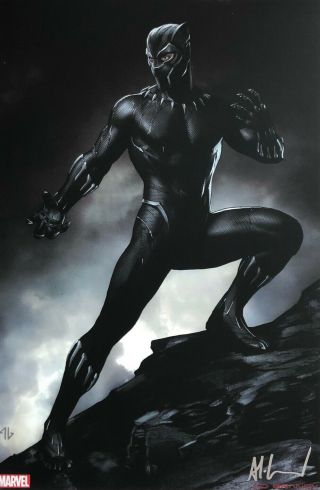 Adi Granov Rare Black Panther Print 11 X 17 Signed Mcu Movie Costume Last One