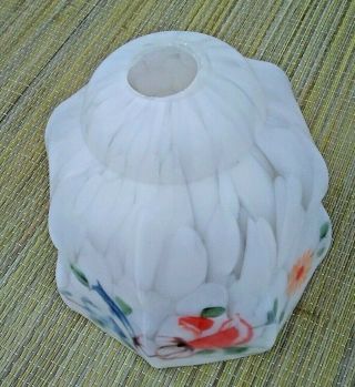 VINTAGE ART DECO GLASS LAMPSHADE LIGHT FITTING FLORAL DECORATION 2