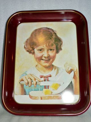 1975 Normal Rockwell Red Head “the Butter Girl” First Edition Collector’s Tray N