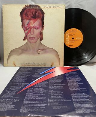 Aladdin Sane,  David Bowie,  1973 Lp Record Lsp - 4852 Gatefold Fan Club Insert Vg,