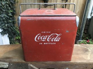Vintage Red Coca Cola Cooler Coca Cola Picnic Cooler Action Mfg.  Co