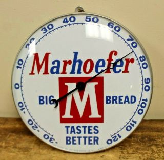 Vintage Marhoefer Bread Advertising Thermometer Pam Clock Co Sign
