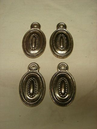 4 Vintage Cast Brass Rope Bed Post Escutheons - Covers The Bolt & Hole Bed Post