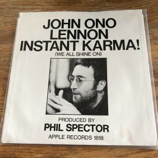 John Lennon Instant Karma Apple 1818 W/os Scranton Pressing Beatles Bonus Labe