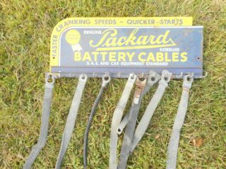Vintage Packard Battery Cables Car Auto Gas Oil Advertising Display Rack Sign