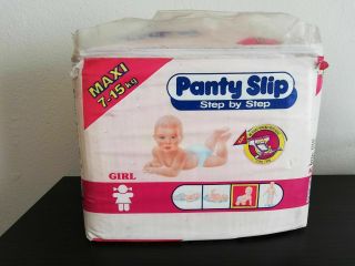 Vtg Panty Slip Step By Step 21 Plastic Diapers For Girls Sz Maxi 7 - 15kg 16 - 33lbs