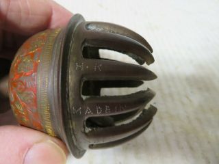 ANTIQUE ELEPHANT CLAW BELL INDIA BRASS CLOISONNE ENAMELED RED BACKGROUND 3