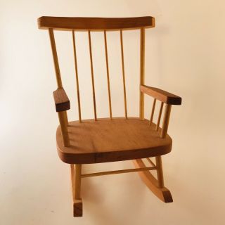 Small Vintage Wood Rocking Chair 8.  5 " Handcrafted Spurgeon H Coon Nova Scotia