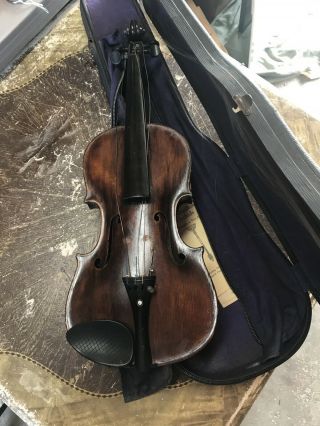 Vintage Joseph Guarnerius Fecit Cremonae Anno 1700s Ihs Violin,  Bow And Case.