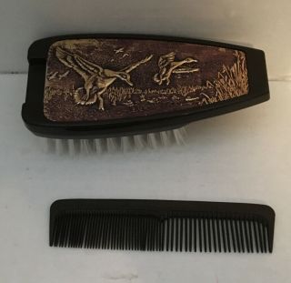 Vintage Avon Outdoorsman Ducks Brush And Comb Set Valet