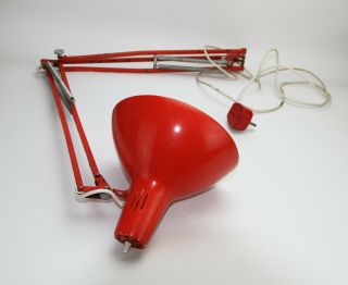 Vintage Red Anglepoise Desk Wall Clamp Lamp By Thousand And One Lamps C1970
