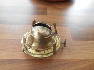 Vintage British Brass Screw On Oil Lamp Burner For A 2.  1/8 " Up To 2.  3/4 Chimney