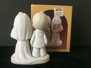 Precious Moments Wedding Couple LORD BLESS & KEEP YOU figurine Bride Groom 1992 2