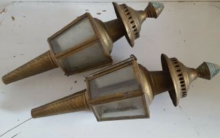 Antique / Vintage Brass Wall/coach/ Carriage Lamps Lanterns