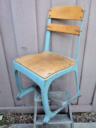 Vintage School Children Steel Chair Envoy Made In Usa Grand Rapids Michigan