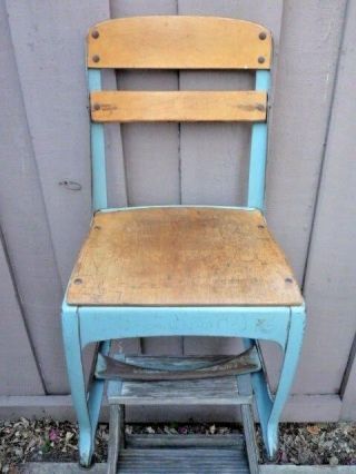 Vintage School Children Steel Chair ENVOY MADE IN USA GRAND RAPIDS MICHIGAN 2