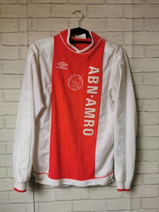 Ajax Amsterdam 1999/2000 Home Long Sleeve Umbro Vintage Football Shirt - Medium